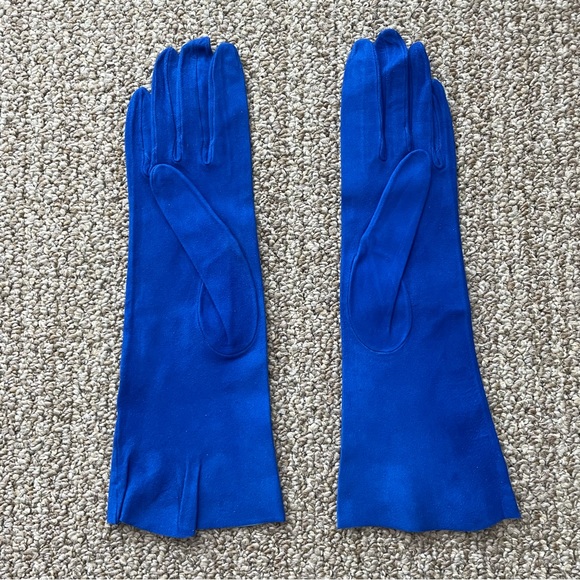 Vintage Christian Dior Suede Gloves Size 6.5, Electric Blue - Never worn! - Picture 6 of 7